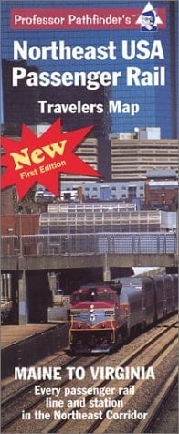 Northeast USA Passenger Rail Reference Map - Folded Laminate Edition