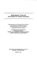 Demolinguistic Trends and the Evolution of Canadian Institutions, Anglais