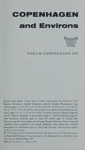 Copenhagen and Environs. (English Translation: Jennifer Draskau.).