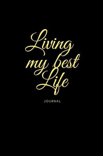Living My Best Life Notebook Matte Black, Ruled Notebooks and Journals for Women and Girls, Paperback, 6x9 Inches, 120 Lined Pages