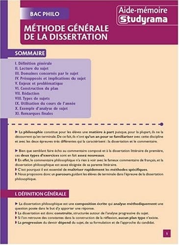 Méthode générale de la dissertation