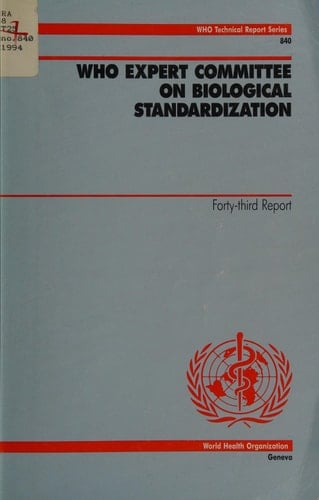 WHO Expert Committee on Biological Standardization Forty-third Report