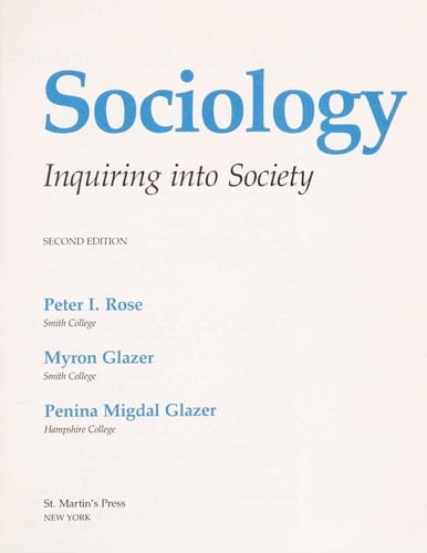 Sociology, Inquiring Into Society