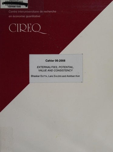 Externalities, Potential, Value and Consistency