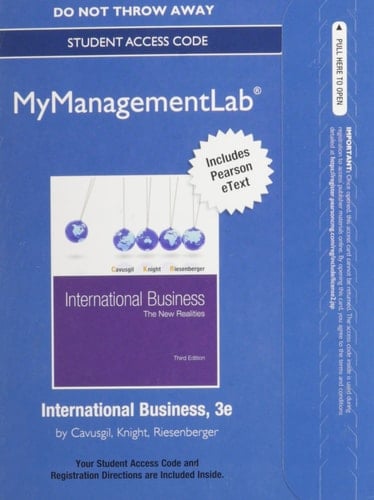 New Mymanagementlab with Pearson Etext -- Access Card -- For International Business