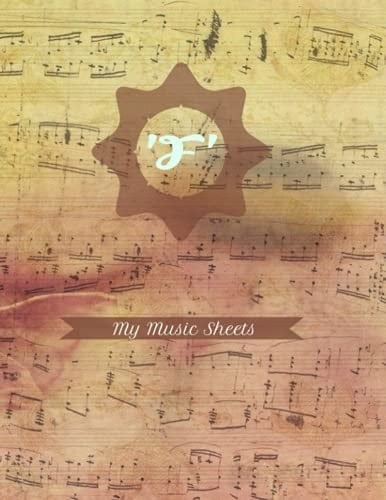 My Music Sheets Beautifully Pre Lined Music Sheets Ready for You to Write Your Own Music. Personalised with Your First Initial. Music Sheet Writing Pad