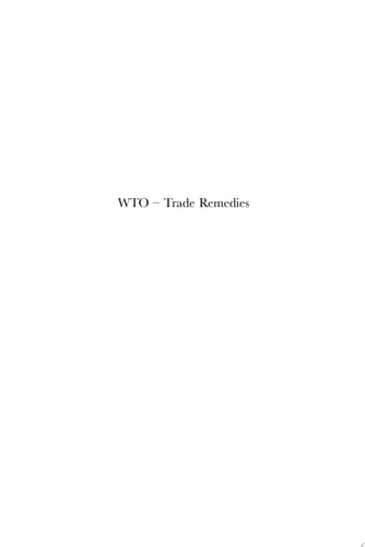 WTO - Trade Remedies
