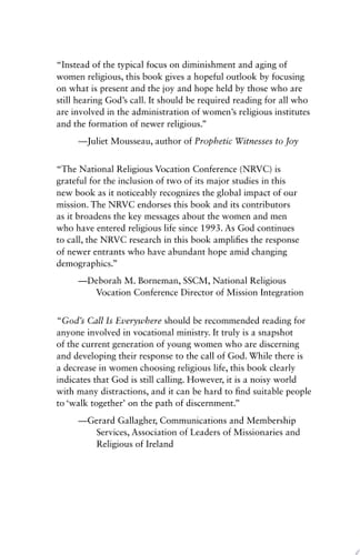 God?s Call Is Everywhere A Global Analysis of Contemporary Vocations for Women