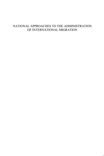 National Approaches to the Administration of International Migration