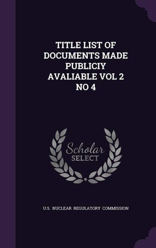 Title List of Documents Made Publiciy Avaliable Vol 2 No 4