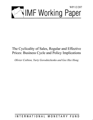 The Cyclicality of Sales, Regular and Effective Prices Business Cycle and Policy Implications