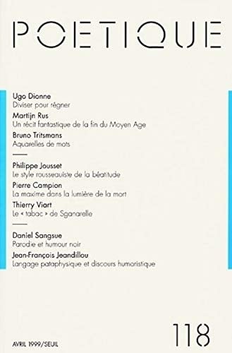 POETIQUE N° 118 AVRIL 1999