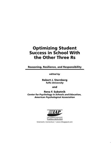 Optimizing Student Success in School with the Other Three RS