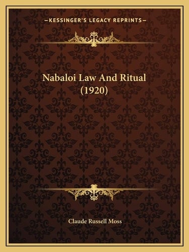 Nabaloi Law And Ritual (1920)