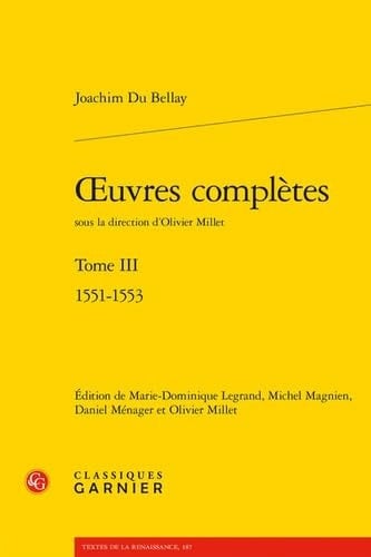 Oeuvres complètes 1551-1553. Tome III