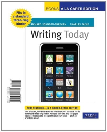 Writing Today, Books a la Carte Edition