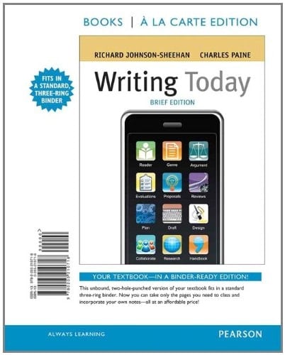Writing Today, Brief, Books a la Carte Edition
