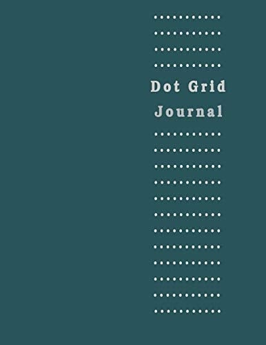 Dot Grid Journal Dark Green Color Large Print 8. 5 Inch by 11 Inch Minimal Style with Dotted