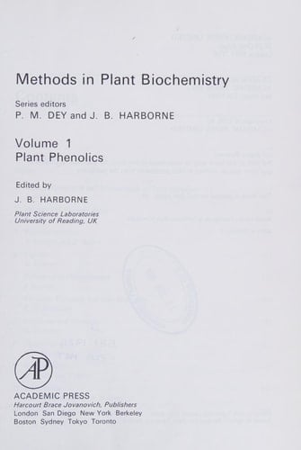 Methods in Plant Biochemistry Volume 1