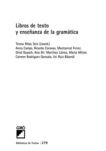 Libros de texto y enseñanza de la gramática