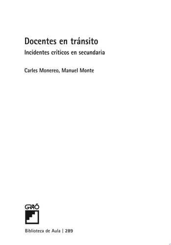 Docentes en tránsito. Incidentes críticos en secundaria