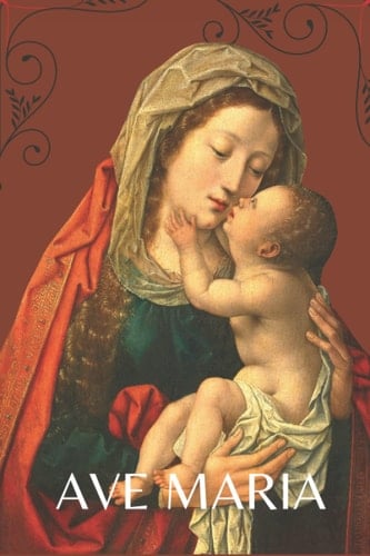 CATHOLIC NOTEBOOK, LATIN AVE MARIA NOTEBOOK, WOMAN GIFT NOTEBOOK, BABY JESUS NOTEBOOK, MOTHERS DAY GIFT