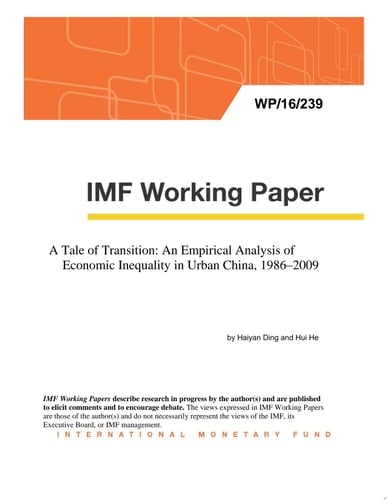 A Tale of Transition An Empirical Analysis of Economic Inequality in Urban China, 1986–2009