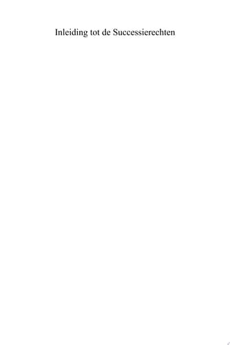 Inleiding tot de successierechten