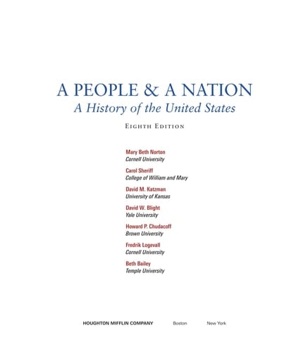 A People and a Nation: A History of the United States