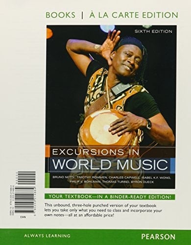 Excursions in World Music, Books a la Carte Edition (6th Edition)
