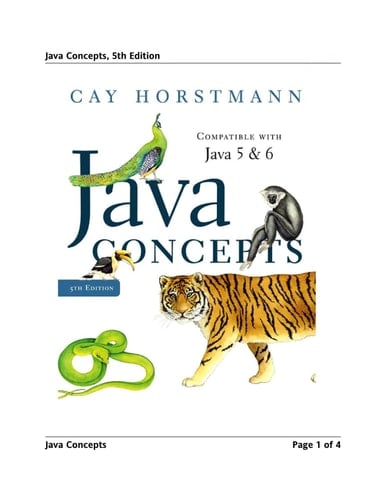 Java Concepts for Java 5 and 6