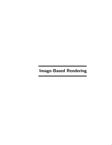 Image-Based Rendering