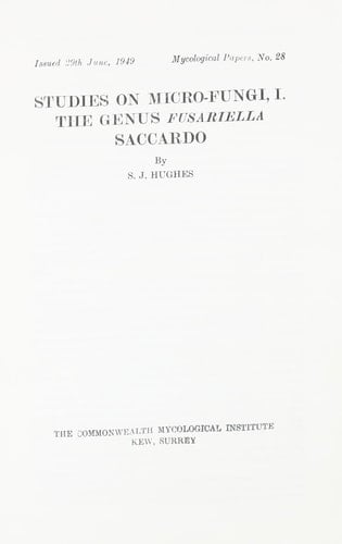 Studies on Microfungi [OP]: Set 2 (Mycological Paper, 28)