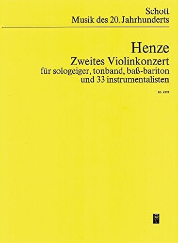 2. Violinkonzert - Unter Verwendung des Gedichts 'Hommage à Gödel' von Hans Magnus Enzensberger - Music Of Our Time - seulviolonr, bande magnétique, bassebaryton et 33 instrumentalisten - Partition d'étude - ED 6332