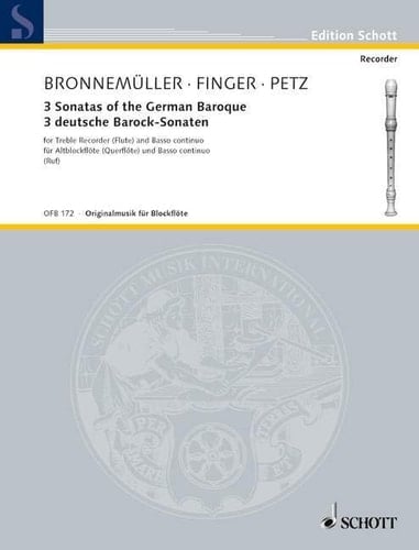 3 Sonatas of the German Baroque: treble recorder (flute) and basso continuo.