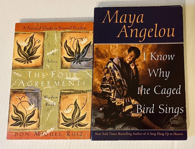 2 Books! 1) The Four Agreements: Wisdom Book 2) I Know Why the Caged Bird Sings