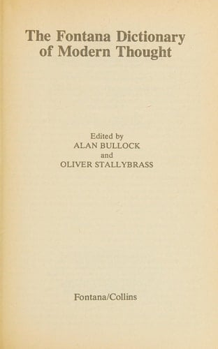 The Fontana Dictionary of Modern Thought