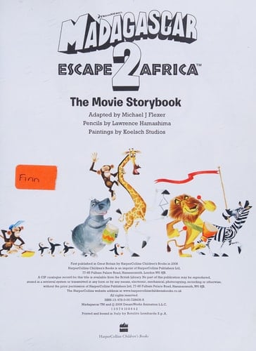 "Madagascar: Escape 2 Africa" - Movie Storybook