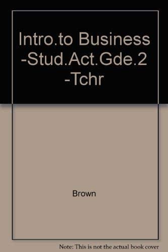 Intro. to Business -Stud. Act. Gde.2 -Tchr