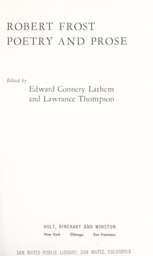 Robert Frost: Poetry and Prose