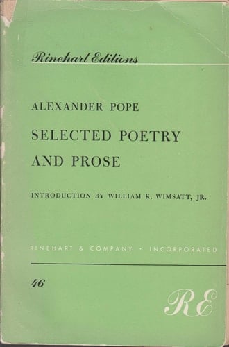 Selected Poetry and Prose (Rinehart Editions,)
