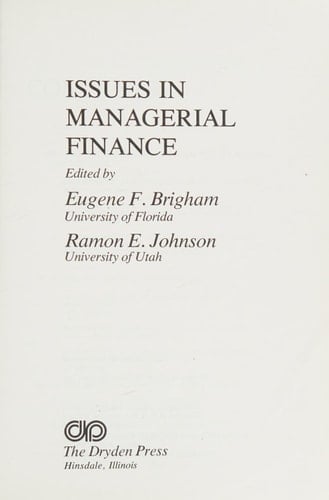 Issues in managerial finance