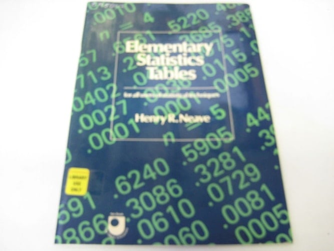 Elementary Statistics Tables