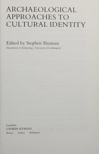 ARCHAEOLOGICAL APPROACHES CULT CL (One World Archaeology, No 10)