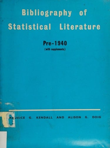 Bibliography Of Statistical Literature Pre- 1940