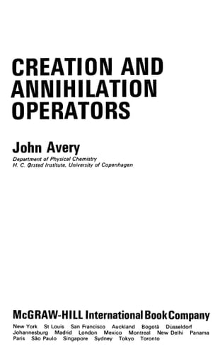 Creation and annihilation operators