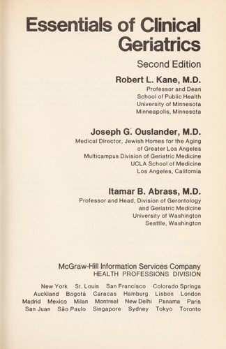 Essentials of clinical geriatrics