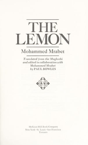 The lemon;: A novel