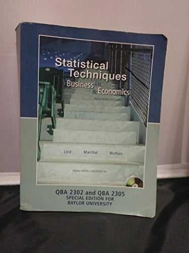Statistical Techniques in Business & Economics Special Edition for Baylor University