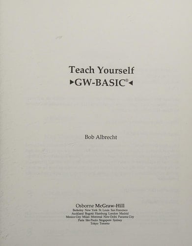 Teach Yourself Gw-Basic